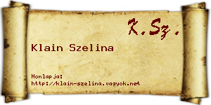 Klain Szelina névjegykártya